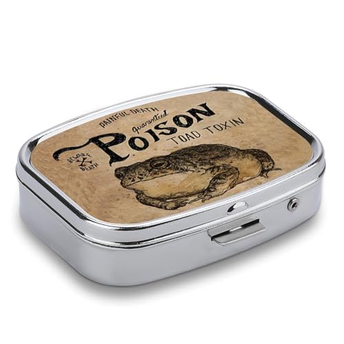 Metal 2 Compartment Pill Organizer Travel Friendly Portable Compact Pill Box Cute Pill Case to Hold Vitamins