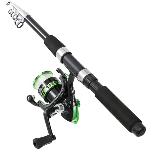 Fishing Rod 2PCS Telescopic Fishing Rod and Reel Combo with Fishing Pliers and Lip Gripper (2 Count)