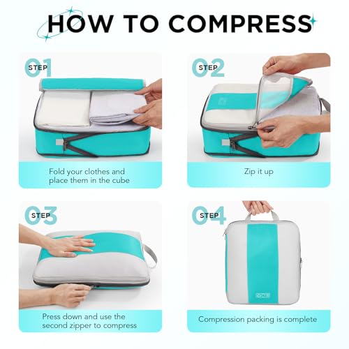 10 Set Compression Packing Cubes for Travel Essentials (10 Count)