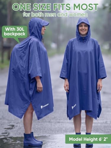 Hooded Rain Poncho for Adults