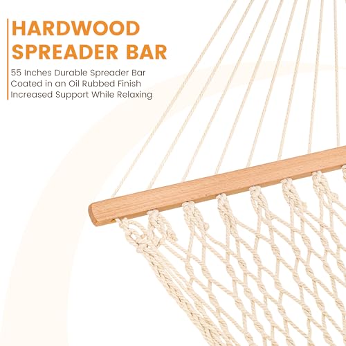 Lazy Daze Double Handwoven Rope Hammock for Outdoor Fits 12