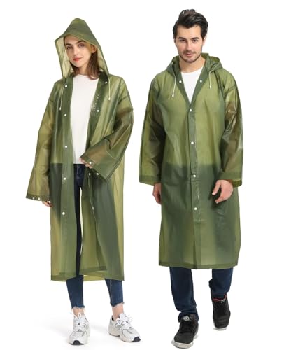 2 Pack Portable EVA Raincoats for Adults (2 Count)