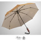 Folding Umbrella Lux Hardwood Handle Pimlico Mustard Navy