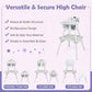 6-in-1 High Chair, Convertible Highchair for Babies and Toddlers/Kids Chair Table Set/Infant Feeding Chair w/Safety Harness, PU Leather Cushion & Removable Food Tray (White)