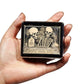 Silver Vintage Pill Box 7 Day Metal Pill Box with Mirror and 8 Compartments Cute Travel Pill Organizer for Purse (8 Count)