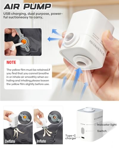 Travel Backpack for Women Men with Compression Vacuum Storage Bag & Electric Pump
