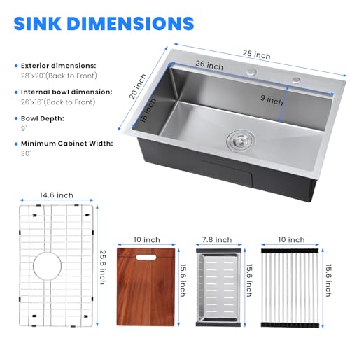 28 x 20 Inch Kitchen Sink
