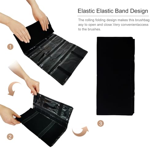 Travel Jewelry Roll Bag Portable Organizer Pouch With Grids&PVC Cover Storage Bags for Necklace