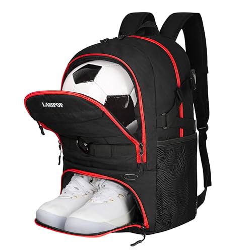 Soccer Backpack Bag with Ball Holder Ventilated Shoe Compartment Large Capacity Sports Gear Bag for Basketball Volleyball Gym