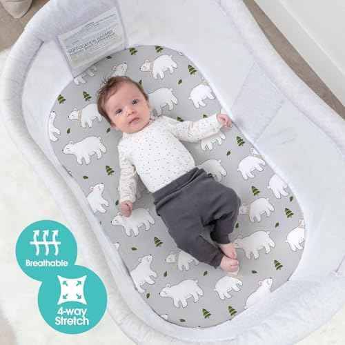 Stretch Fitted Bassinet Sheet Set BROLEX 2 Pack Cradle Sheets for Bassinet Pad (2 Count)