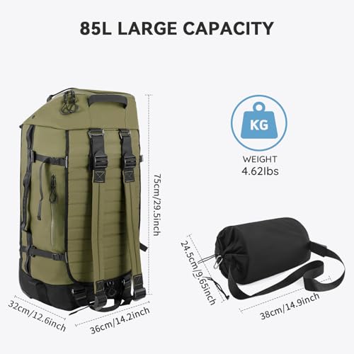 85L 29“ Foldable Rolling Backpack with Wheels