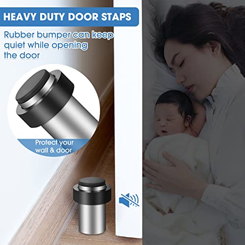 10 Pcs Floor Mounted Door Stopper Stainless Steel (10 Count)