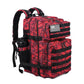 Military Tactical Backpack for Men and Women 45L Army 3 Days Assault Pack Bag Large Rucksack with Molle System Red Black