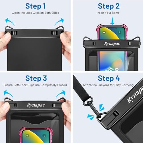 Large Waterproof Phone Pouch Up to 10" (2 Count)