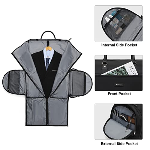 3-in-1 Rolling Garment Duffle Bag with Wheels, 22in Black