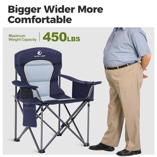 Oversized Fully Padded Camping Chairs with Lumbar Support (2 Count)