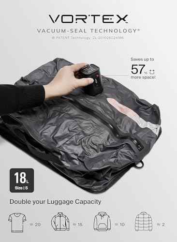 Black Voyage Reusable Vacuum Compression Travel Bag for Carry