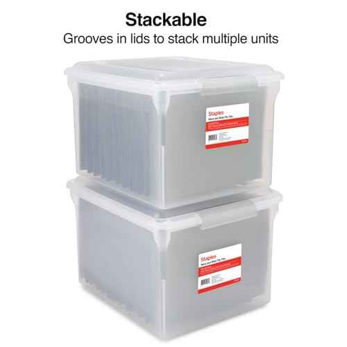 Store & Slide Plastic File Box (4 Count)
