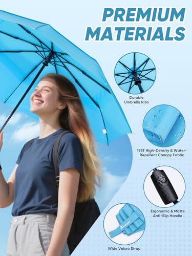 Windproof Travel Umbrellas for Rain and Sun