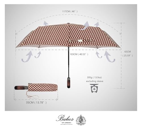 Folding Umbrella Real Wood Handle Kimono Burgundy