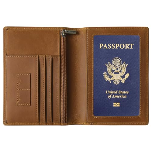 Leather Passport Cover for Men Women