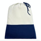 Cashmere Merino Travel Blanket & Pouch 55"x45" White & Navy