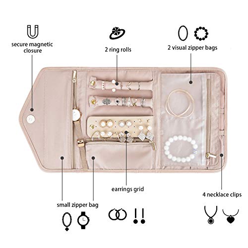 Travel Jewelry Organizer Roll Foldable Jewelry Case