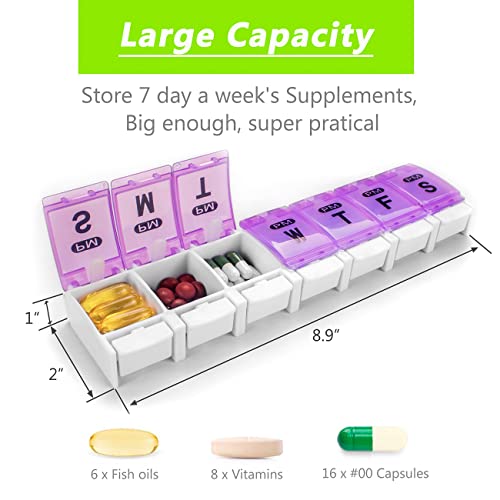 Extra Large Weekly Pill Organizer 2 Times a Day