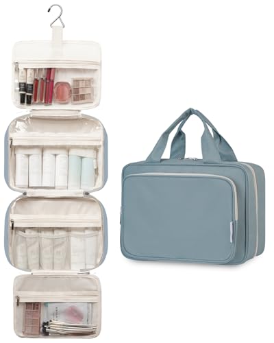 Travel Toiletry Bag for Women Large Hanging Makeup Bag Organizer Toiletries Bag for Full Size Essentials Accessories Cosmetics