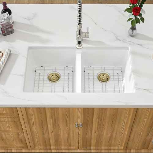 White Double Bowl Granite Composite Kitchen Sink