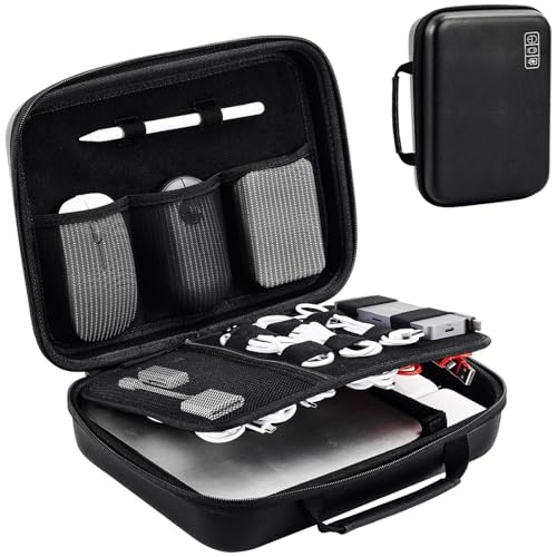 Hard Travel Electronic Organizer Case for MacBook Power Adapter Chargers Cables Power Bank Apple Magic Mouse Apple Pencil USB Flash Disk SD Card Small Portable Accessories Bag