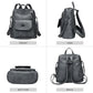 PU Leather Small Backpack Purse for Women Ladies Blue Grey