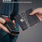 Wallet for Men RFID Blocking Genuine Leather Mens Wallets Bifold with 1 ID Window 15 Card Slots black stripe orange