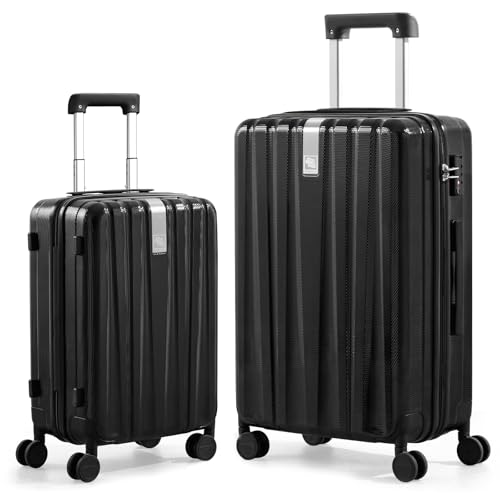 Luggage Sets 2 piece Carry On Luggage with Wheels PC Hard Shell Suitcases Lightweight Checked Travel Luggage Large Travel Suitcase Woman Men 20 (2 Count)