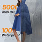 Adult Rain Poncho Waterproof Hooded Zipper Raincoat with Pockets