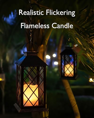2 Pack 13'' Bronze Solar Lanterns