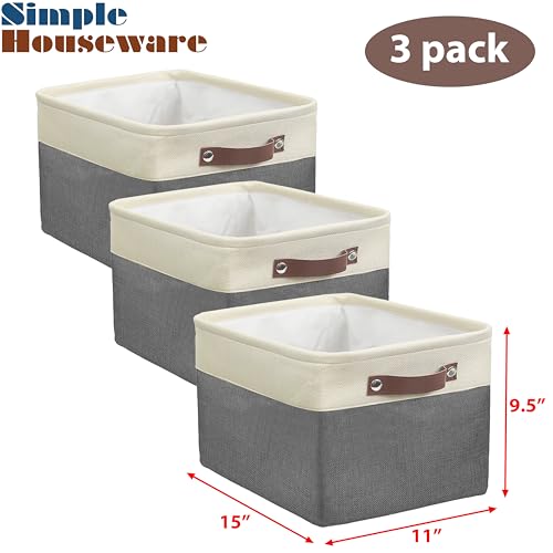 15" x 11" Large Fabric Storage Bin (3 Count)