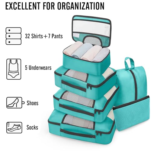 8 Set Packing Cubes for Travel Essentials (99 Count)
