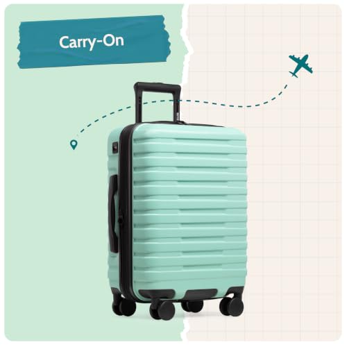 Boren Expandable Hardside Rugged Travel Luggage with 8 Spinner Wheels