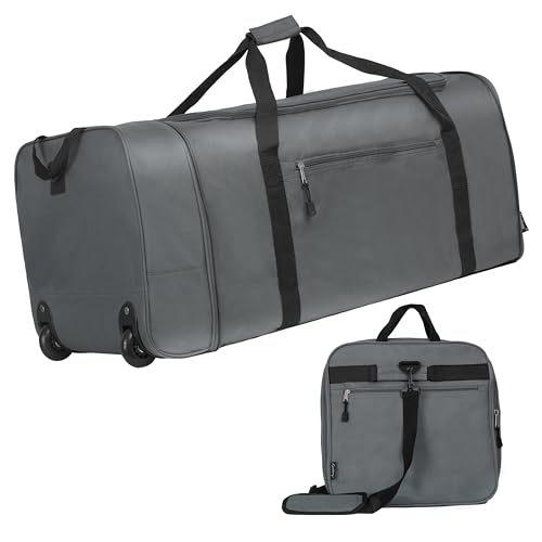 100L Foldable Rolling Duffel Bag with 2 Wheels