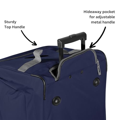 29 inch Jumbo Size 8 Pockets Wheeled Rolling Duffel Bag Water Resistant Luggage Lightweight Travel Suitcase with Retractable Handle