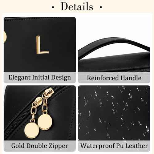 Initial Makeup Bag Personalized Gift for Women Teen Girls