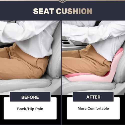 Car Seat Cushion and Lumbar Support Pillow One Piece