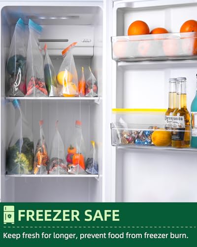 16 Pack Reusable Gallon Freezer Bags Dishwasher Microwave Safe (16 Count)