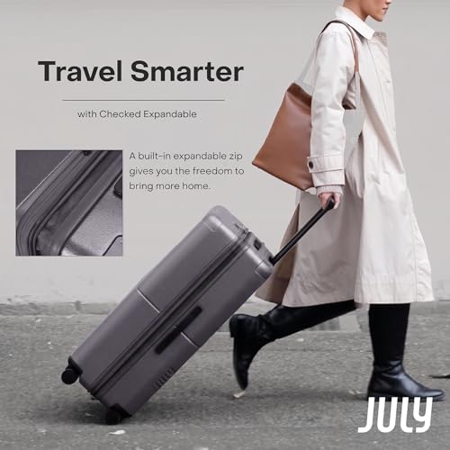 Checked Expandable Suitcase
