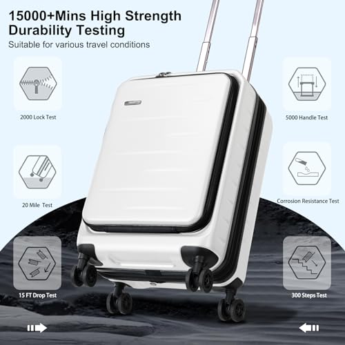 Expandable 20" Carry On Luggage Airline Approved with Front Pocket