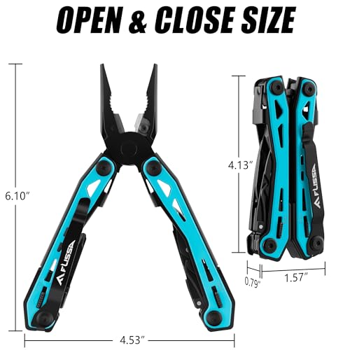 16-In-1 Multi-Tool Pliers, EDC Multitool, Aqua Blue