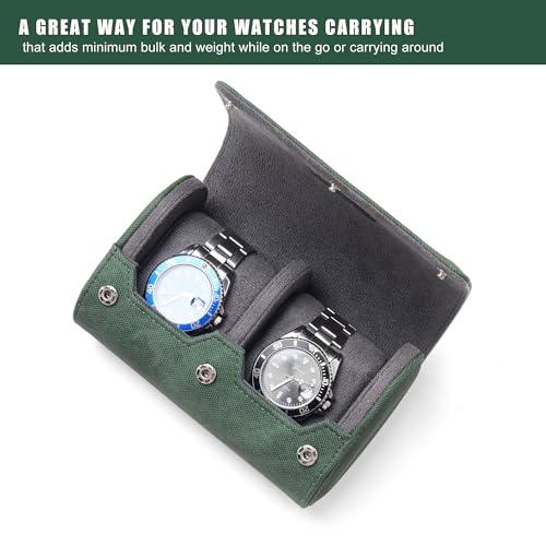 Longjet Watch Roll Travel Case for Men Portable Watches Organizer Box