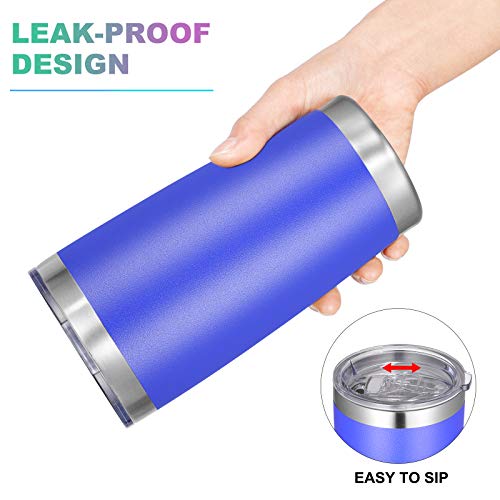 20oz Tumbler with Lid and Straw Stainless Steel Tumbler Cup Bulk Vacuum Insulated Double Wall Travel Coffee Mug Powder Coated Coffee Cup (6 Count)