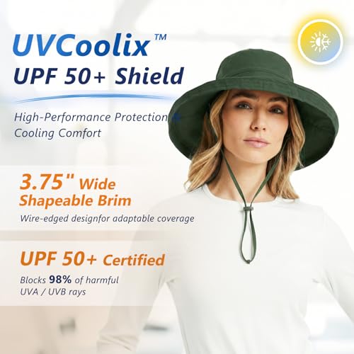 UVCoolix Women's UPF 50+ Wide Brim Cooling Sun Hat